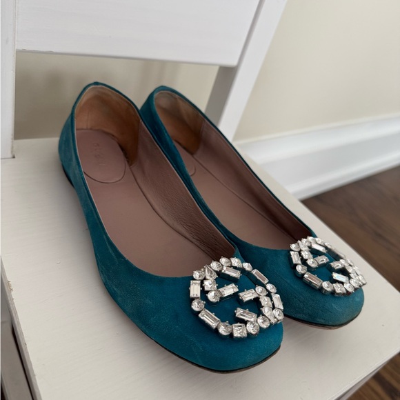Gucci flats with crystal logo - Picture 2 of 10